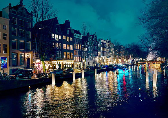 "Night Time Canal Reflections"